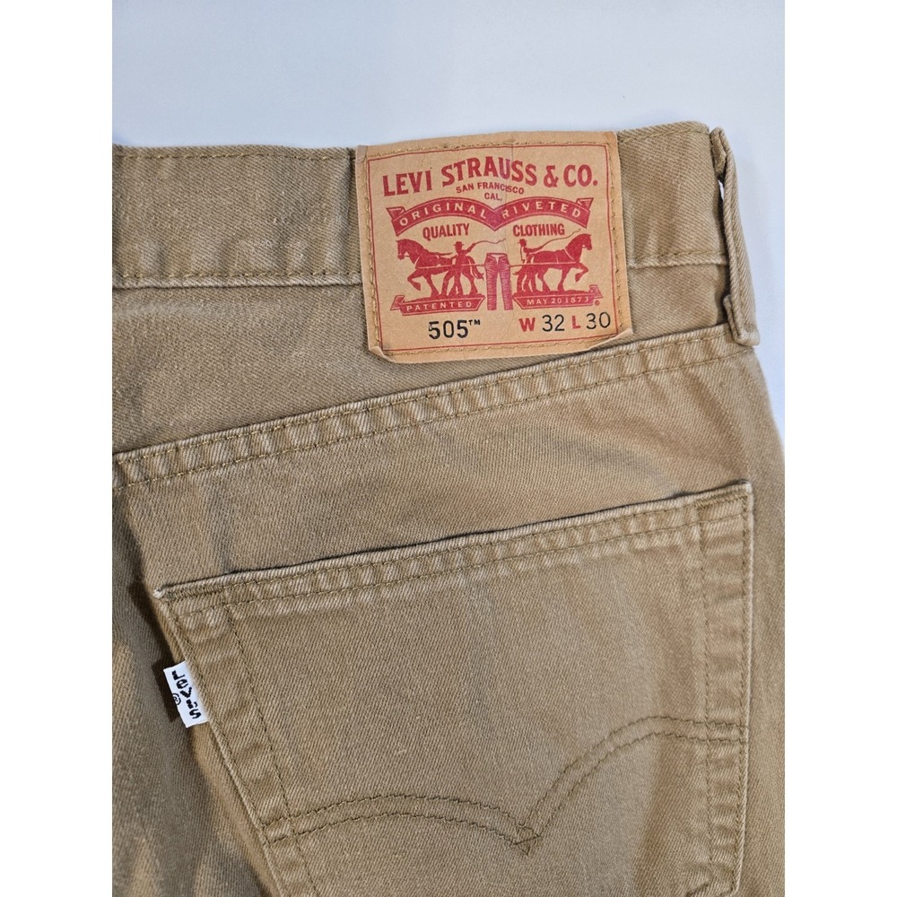 Levi's 505 Men's‎ Regular Fit Jeans Camel Khaki Size 32x30 - Picture 3 of 11